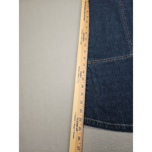 Woolrich Denim Jean Skirt Women's 14 Midi Paneled A-Line Boho Western Festival - Picture 3 of 9